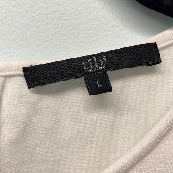 Tibi New York White Sleeveless Dress Rounded Hem Size L - Picture 7 of 7